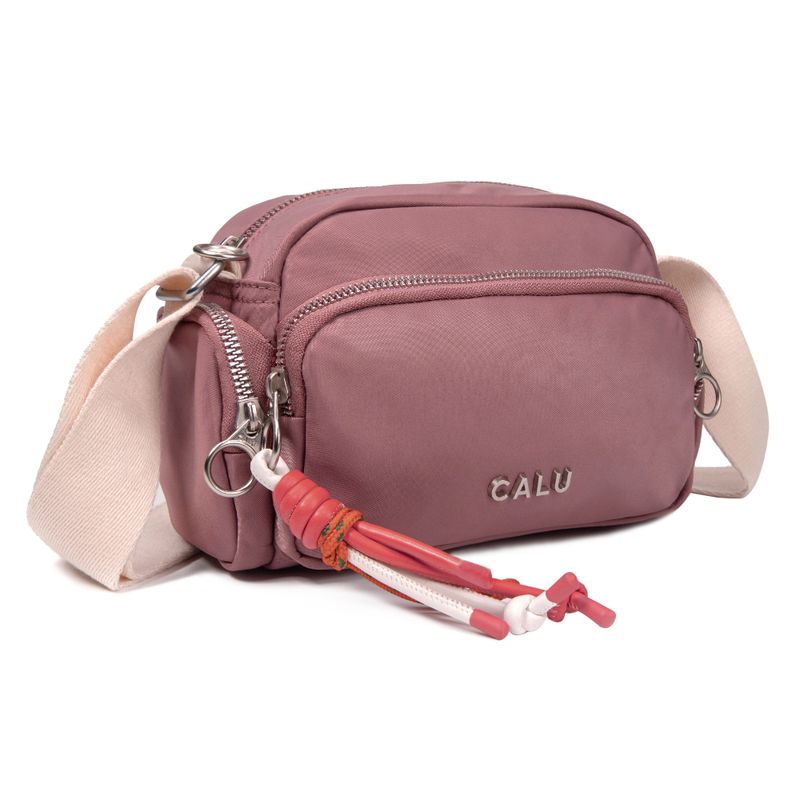 CALU - Cartera Bandolera Pamela Microfibra Palo Rosa Calu