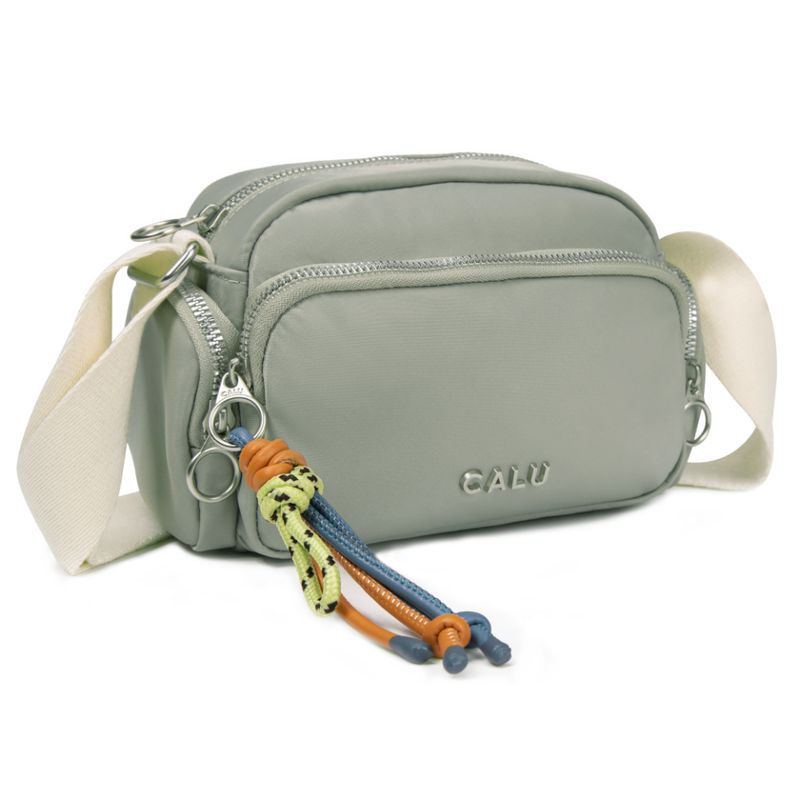 CALU - Cartera Bandolera Pamela Microfibra Dusty Verde Calu