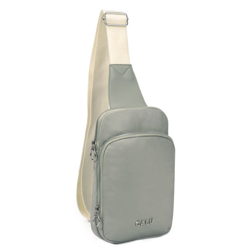 CALU - Crossbody Ligero Cloe Microfibra Dusty Verde Calu