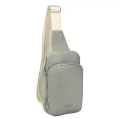 CALU - Crossbody Ligero Cloe Microfibra Dusty Verde