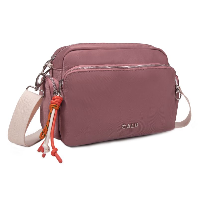 CALU - Cartera Bandolera Louisa Microfibra Palo Rosa Calu