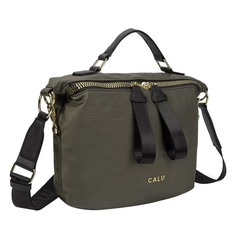 CALU - Cartera Simona Microfibra Verde Oscuro Calu