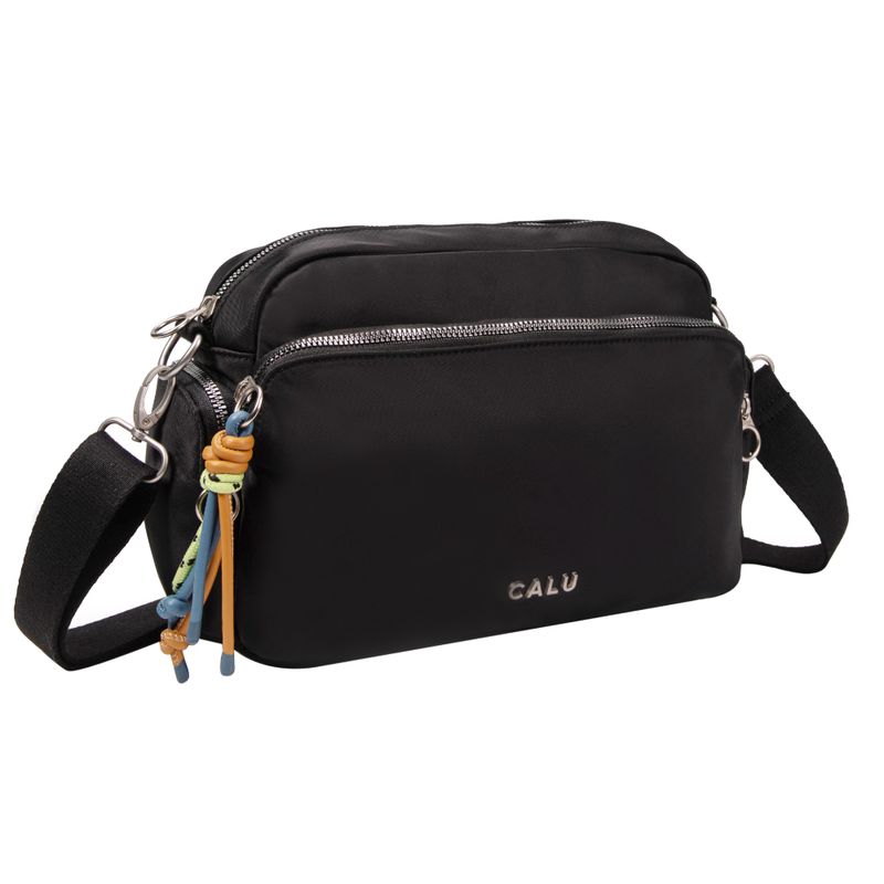 CALU - Cartera Bandolera Louisa Microfibra Negro Calu