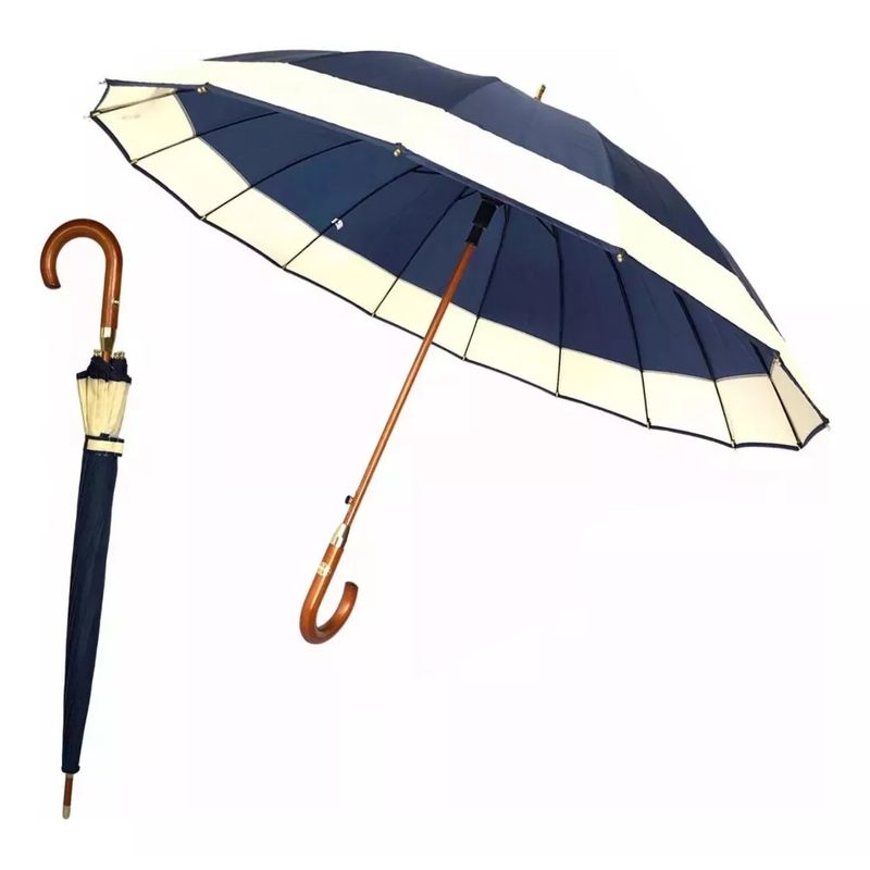 GENERICO - Paraguas Automatico Impermeable 130cm 16 Varillas Azul