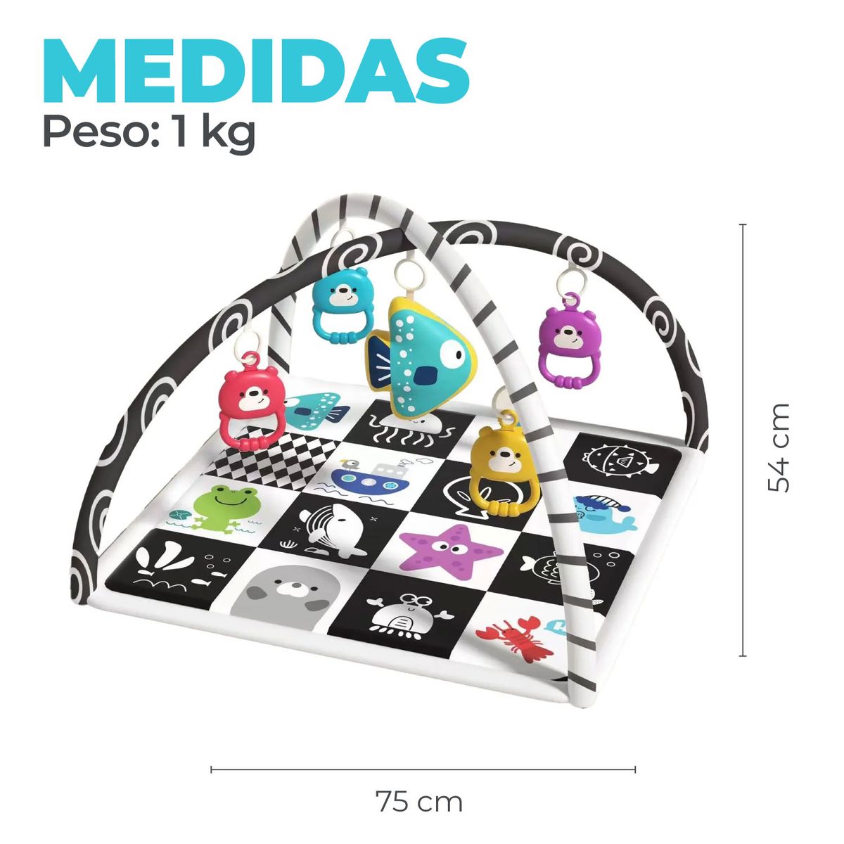ALPHA - Gym Bebe Tapete Gymini Cuadrado + Accesorios