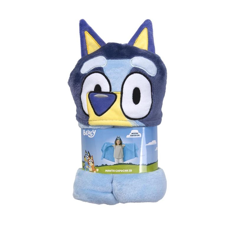 GENERICO - Manta Capucha 3D Celeste Para Niños