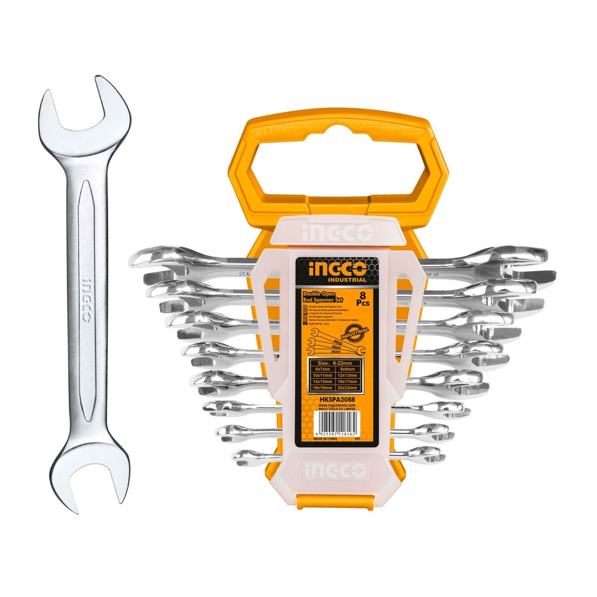 INGCO - Set Llaves Punta/Punta Industrial 8 Piezas 6-22Mm Ingco Hkspa2088