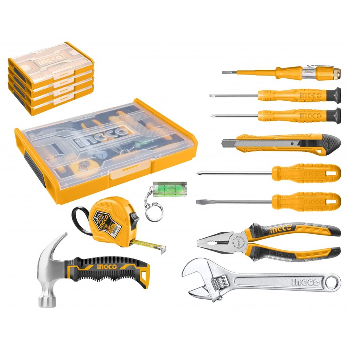 INGCO - Set Herramientas + Caja Organizadora 11 Piezas Ingco