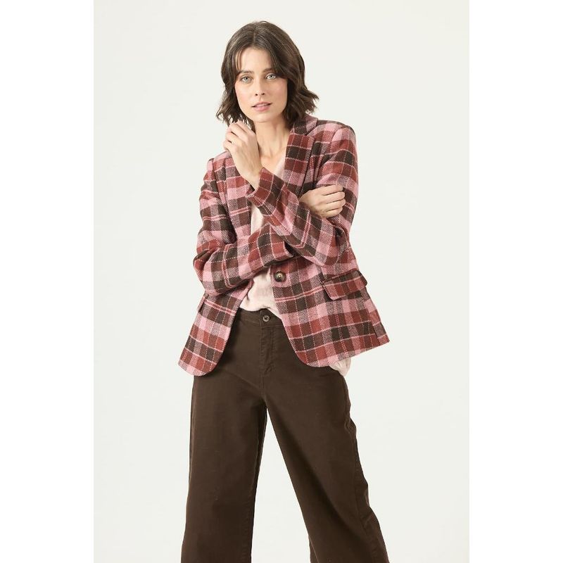 PRIVILEGE - Chaqueta con wool blend burdeo cuadros PRIVILEGE 2703 - Burdeos