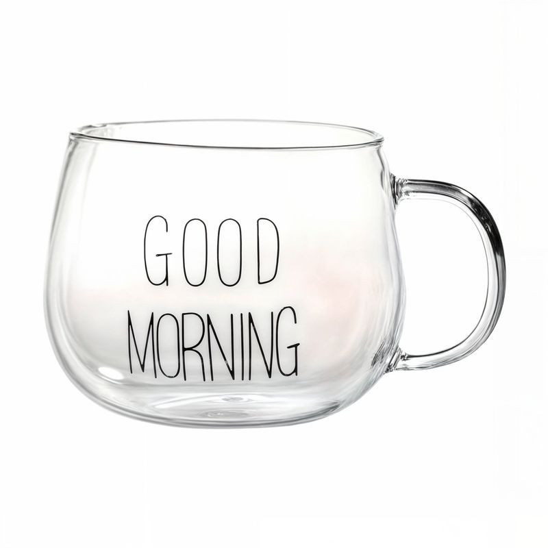 GENERICO - taza transparente taza espresso tazas te 350ml good morning