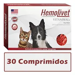 VITAMINA - Hemolivet Vitanimal Suplemento Perros Y Gatos 30 Comprimidos