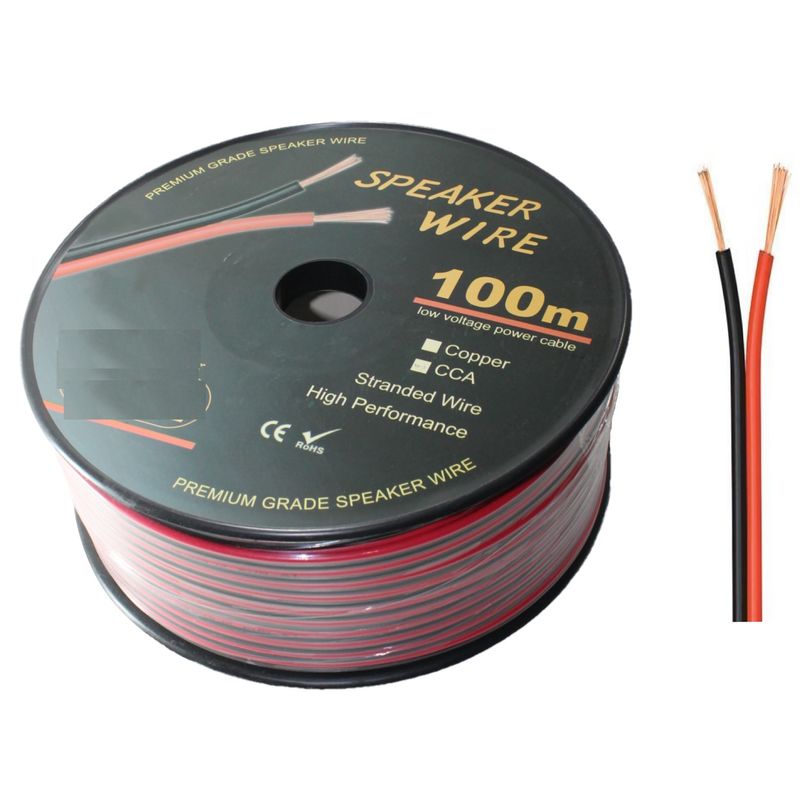 GENERICO - Cable paralelo 2x14 awg para parlantes ampificadores y leds
