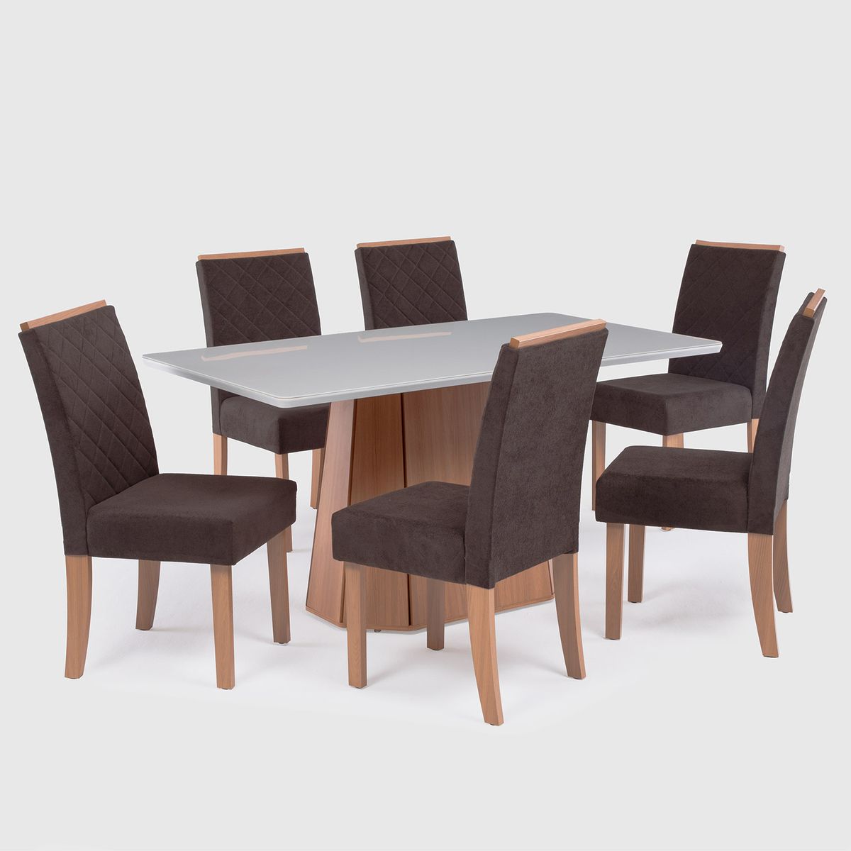 ROCA - Comedor 6 personas Ribeira Canela-chocolate