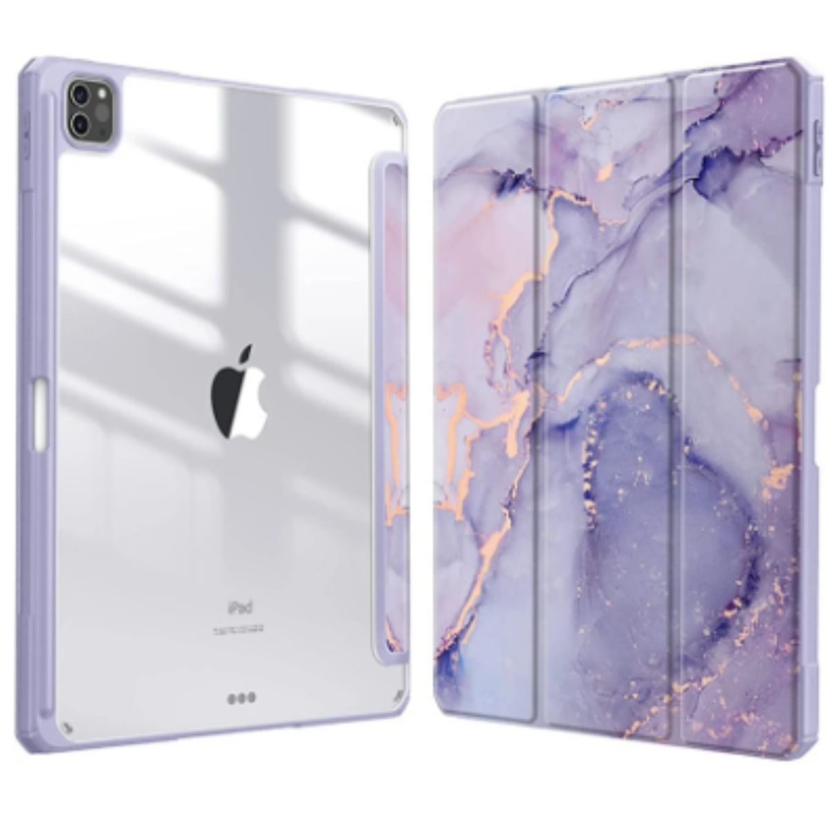 GENERICO - Funda Smart Cover Clear Mármol Para iPad A16 11th Gene 2025 Violeta
