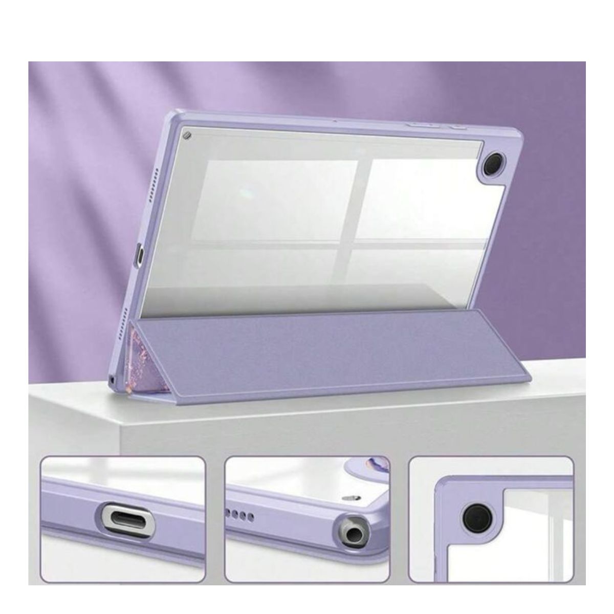 GENERICO - Funda Smart Cover Clear Mármol Para iPad A16 11th Gene 2025 Violeta