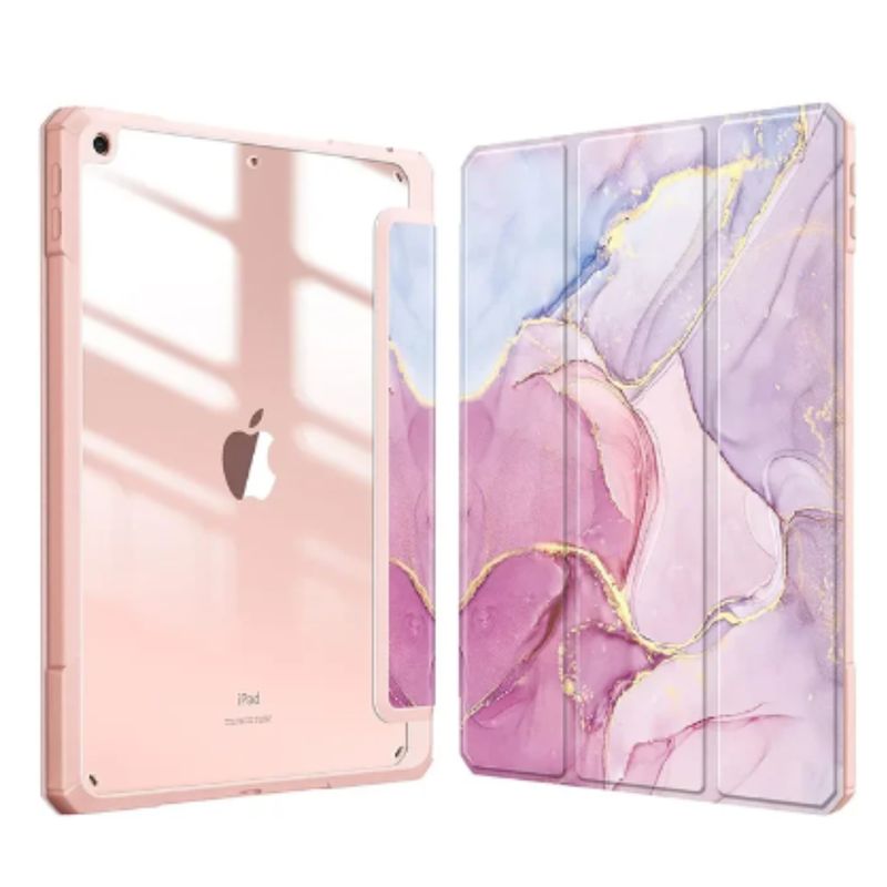 GENERICO - Funda Smart Cover Clear Mármol Para iPad A16 11th Gene 2025 Rosado