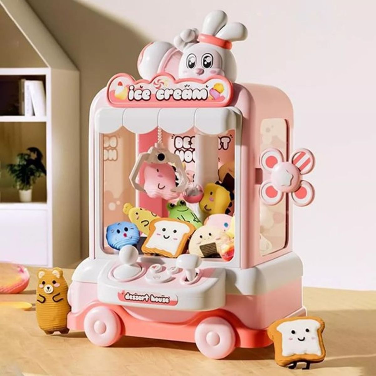 GENERICO - MAQUINA EXPENDEDORA DE MINI PELUCHES ROSA MAQUINA DE GARRAS