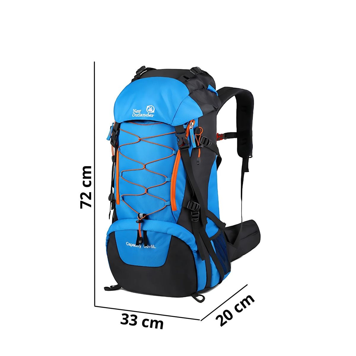 CRUSEC - Mochila Camping 65 Litros Unisex Outdoor Deportiva