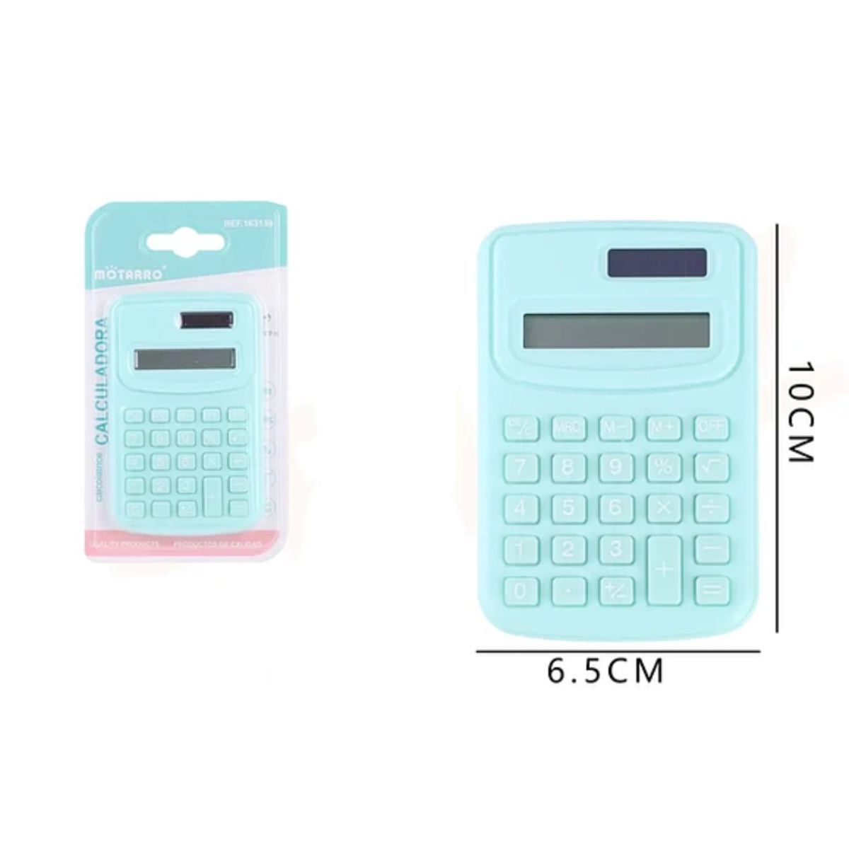 MOTARRO - Mini Calculadora De Bolsillo Kawaii Color Verde Menta