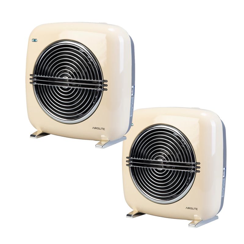 AIROLITE - PACK X 2 TERMOVENTILADOR VINTAGE BLANCO HT RETRO 2000B