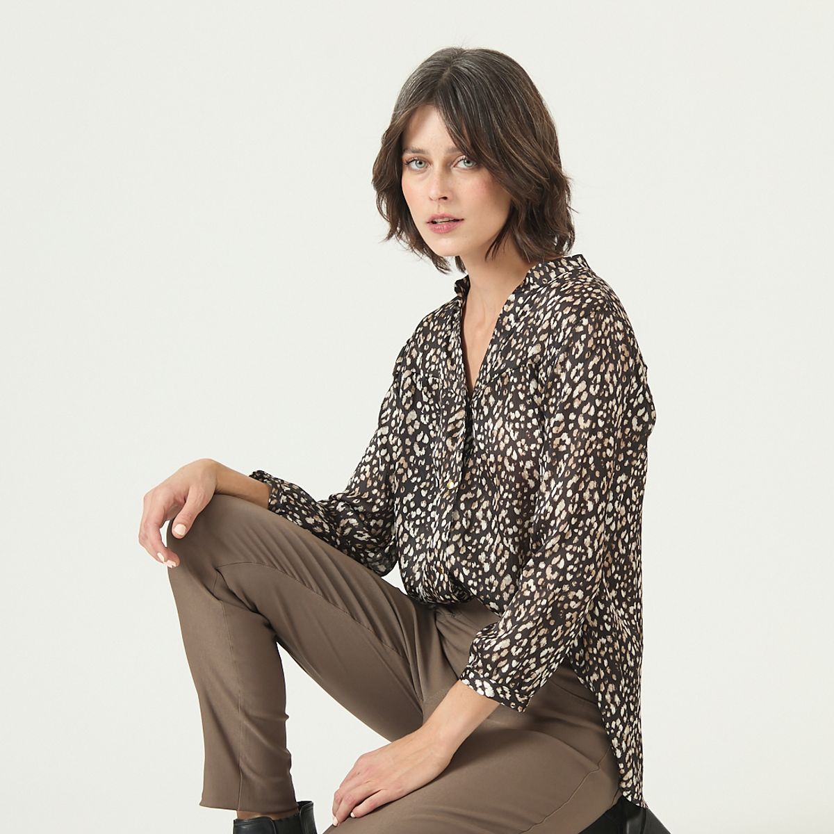 PRIVILEGE - Leggings vison 2607