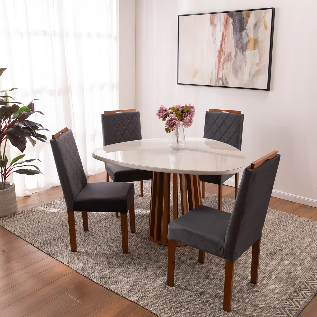 ROCA - Comedor 4 personas Toledo Canela- Ceniza