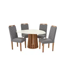 ROCA - Comedor 4 personas Toledo Canela- Ceniza