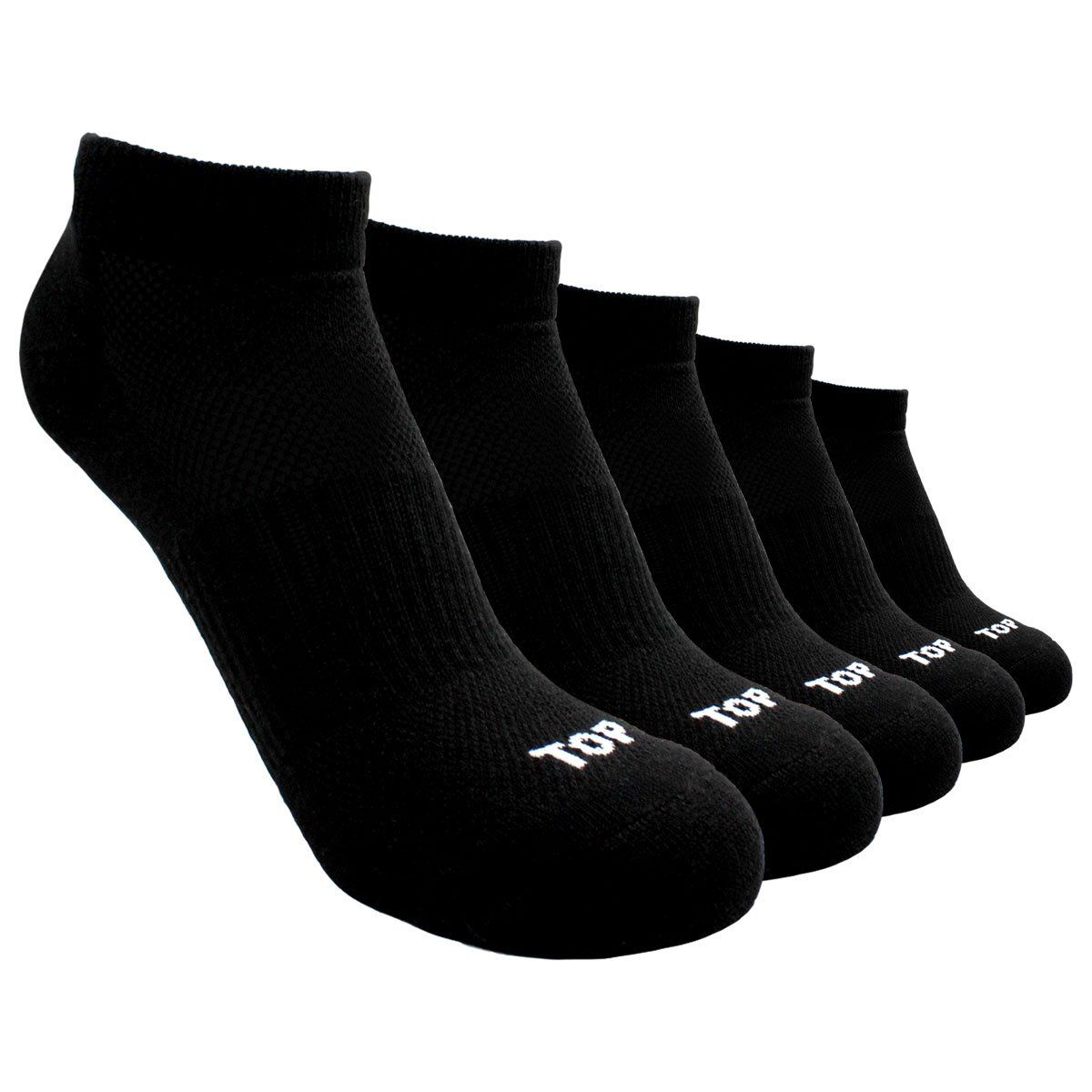 TOP - Calcetines Niño Deportivos Tobilleros Negros Pack 5 C1 Top
