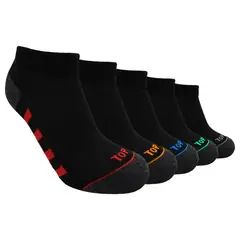 TOP - Calcetines Niño Deportivos Tobilleros Negros Pack 5 C2
