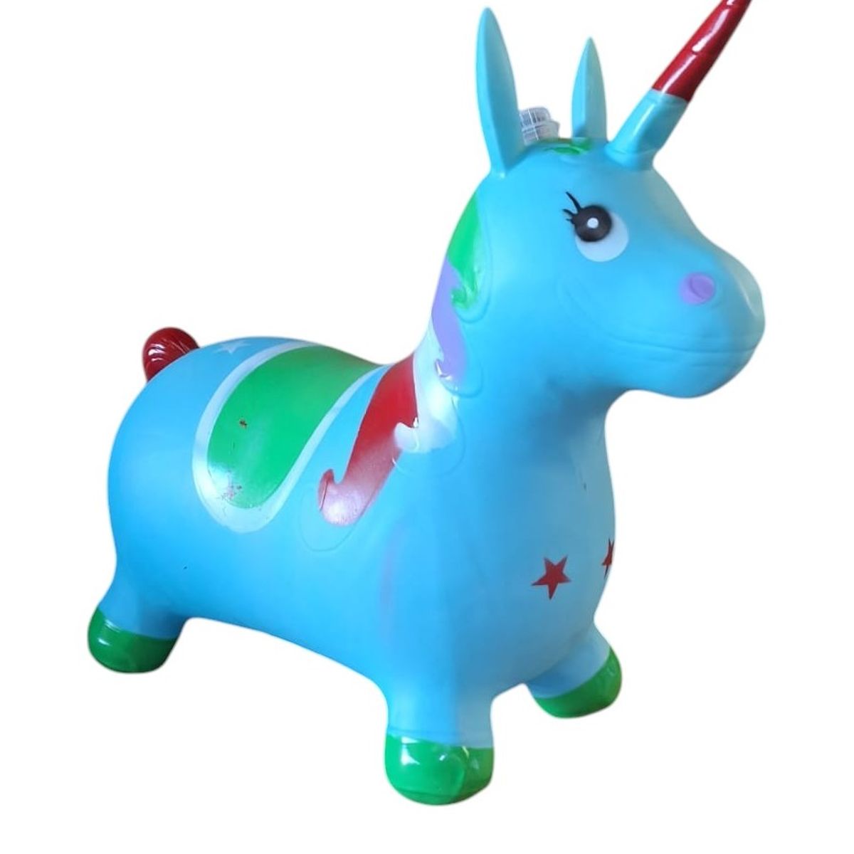 GENERICO - Unicornio Saltarín Inflable Con Sonido Celeste