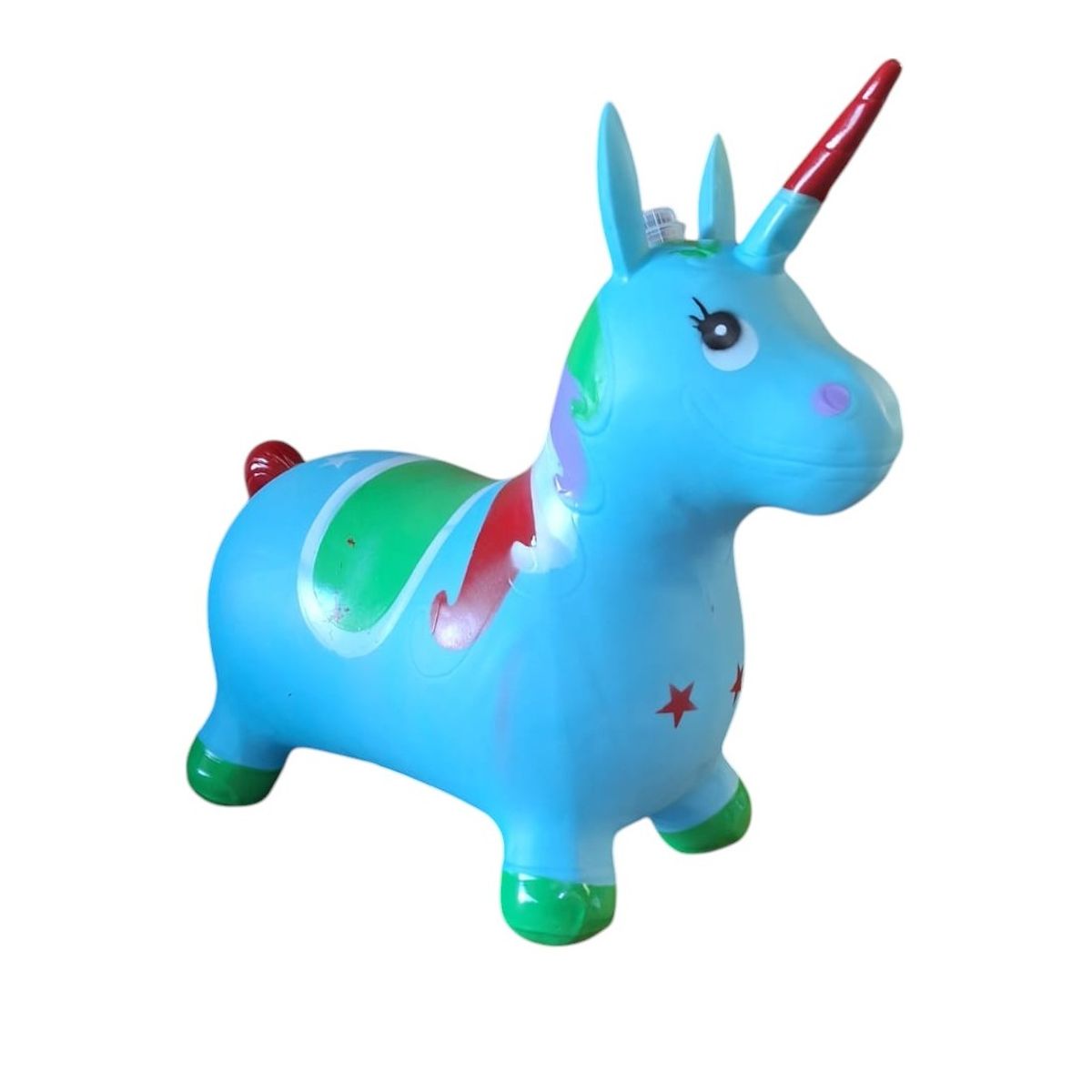 GENERICO - Unicornio Saltarín Inflable Con Sonido Celeste