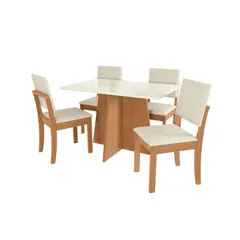 ROCA - Comedor 4 persona Lotus Canela- Beige
