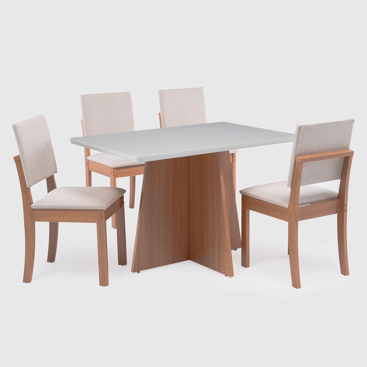 ROCA - Comedor 4 persona Lotus Canela- Beige