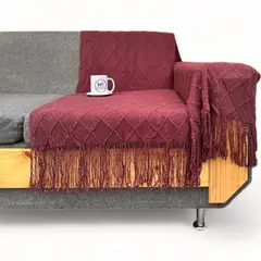 GENERICO - Manta Decorativa Tejida Estilo Nordico Sofa Sillon Cama Marron