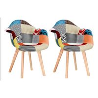 Pack 2 Butaca con apoyabrazos Patch Wood - Naranjete