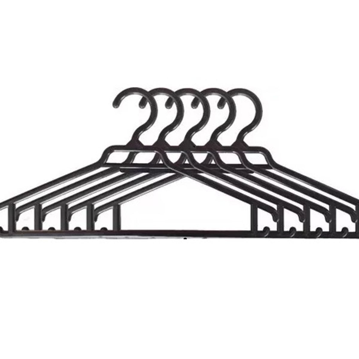 LIKE SHOP - Pack 15 Colgadores Ropa Negro. Percha Gancho Antideslizante.