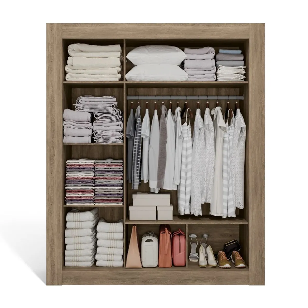 ROCA - Clóset Machado 3 puertas con espejo -Nogal