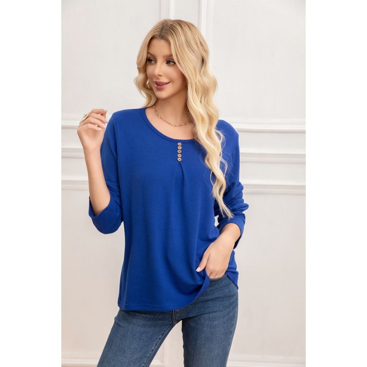 LIKE SHOP - Sweater Mujer Tejido Cuello Redondo Manga Larga 2006