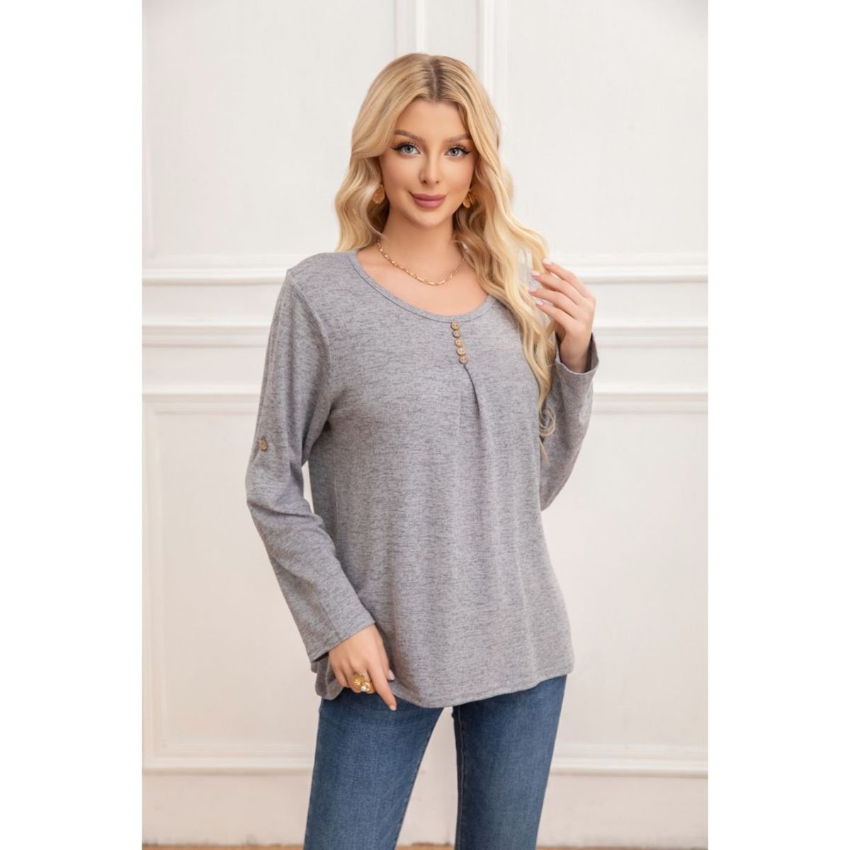 LIKE SHOP - Sweater Mujer Tejido Cuello Redondo Manga Larga 2006