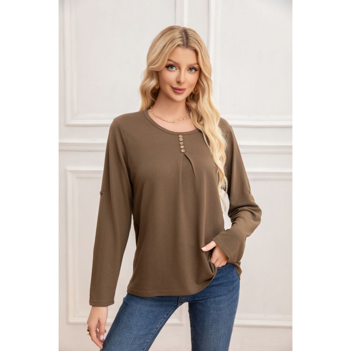 LIKE SHOP - Sweater Mujer Tejido Cuello Redondo Manga Larga 2006