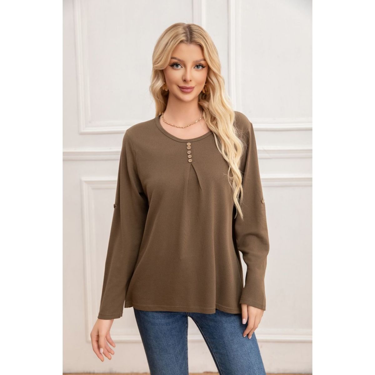 LIKE SHOP - Sweater Mujer Tejido Cuello Redondo Manga Larga 2006