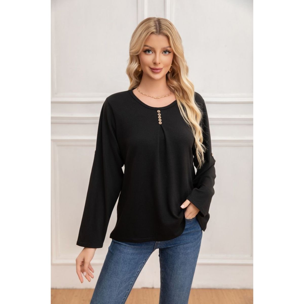 LIKE SHOP - Sweater Mujer Tejido Cuello Redondo Manga Larga 2006