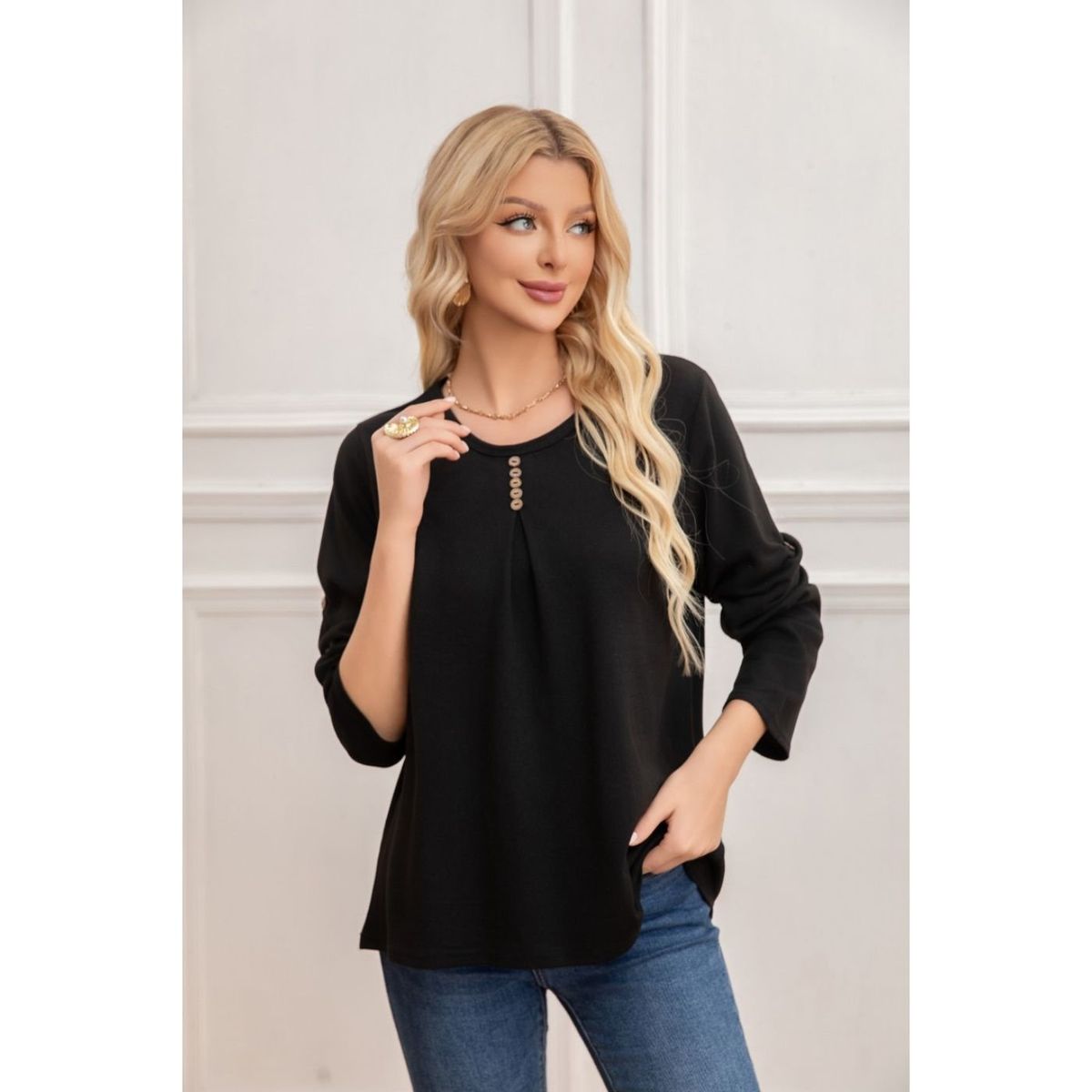 LIKE SHOP - Sweater Mujer Tejido Cuello Redondo Manga Larga 2006
