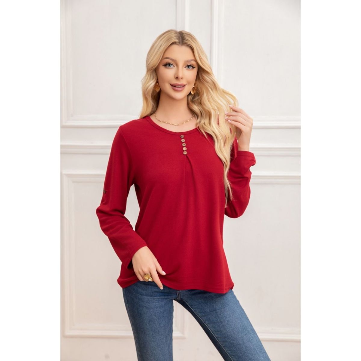 LIKE SHOP - Sweater Mujer Tejido Cuello Redondo Manga Larga 2006