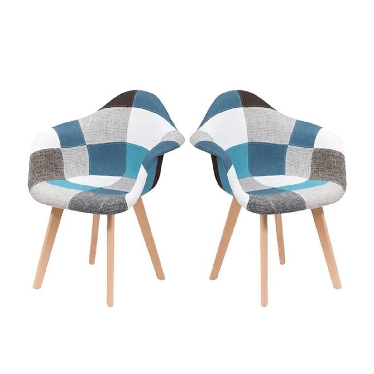 HABITA2 CHILE - Pack 2 Butaca con apoyabrazos Patch Wood - Celestoide