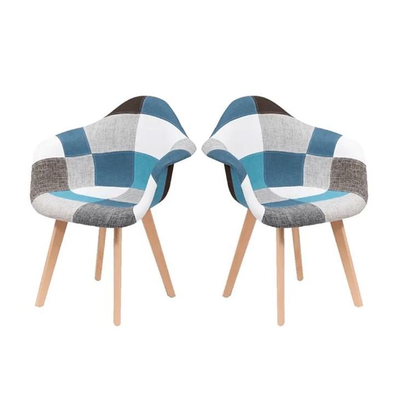HABITA2 CHILE - Pack 2 Butaca con apoyabrazos Patch Wood - Celestoide