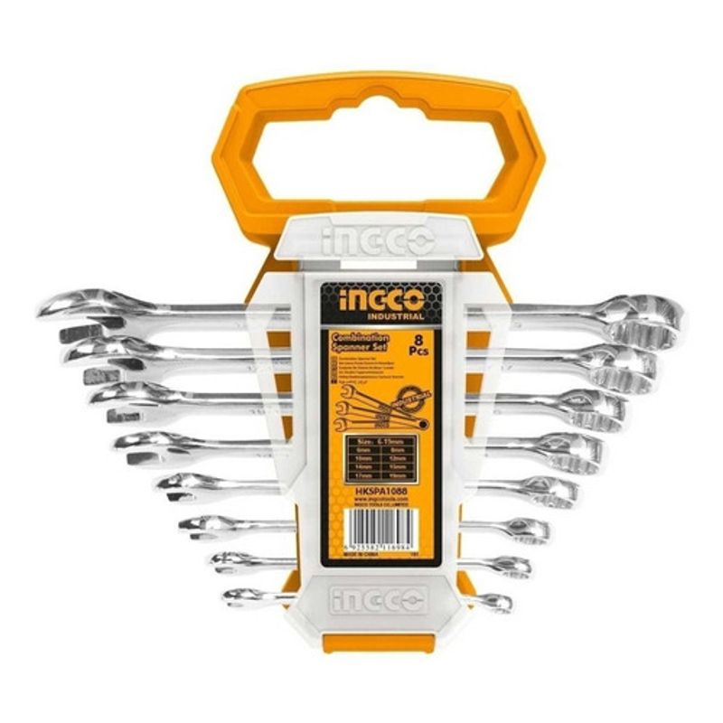 INGCO - Set Llaves PuntaCorona Industrial 8 Piezas 6-19Mm Ingco Hkspa1088