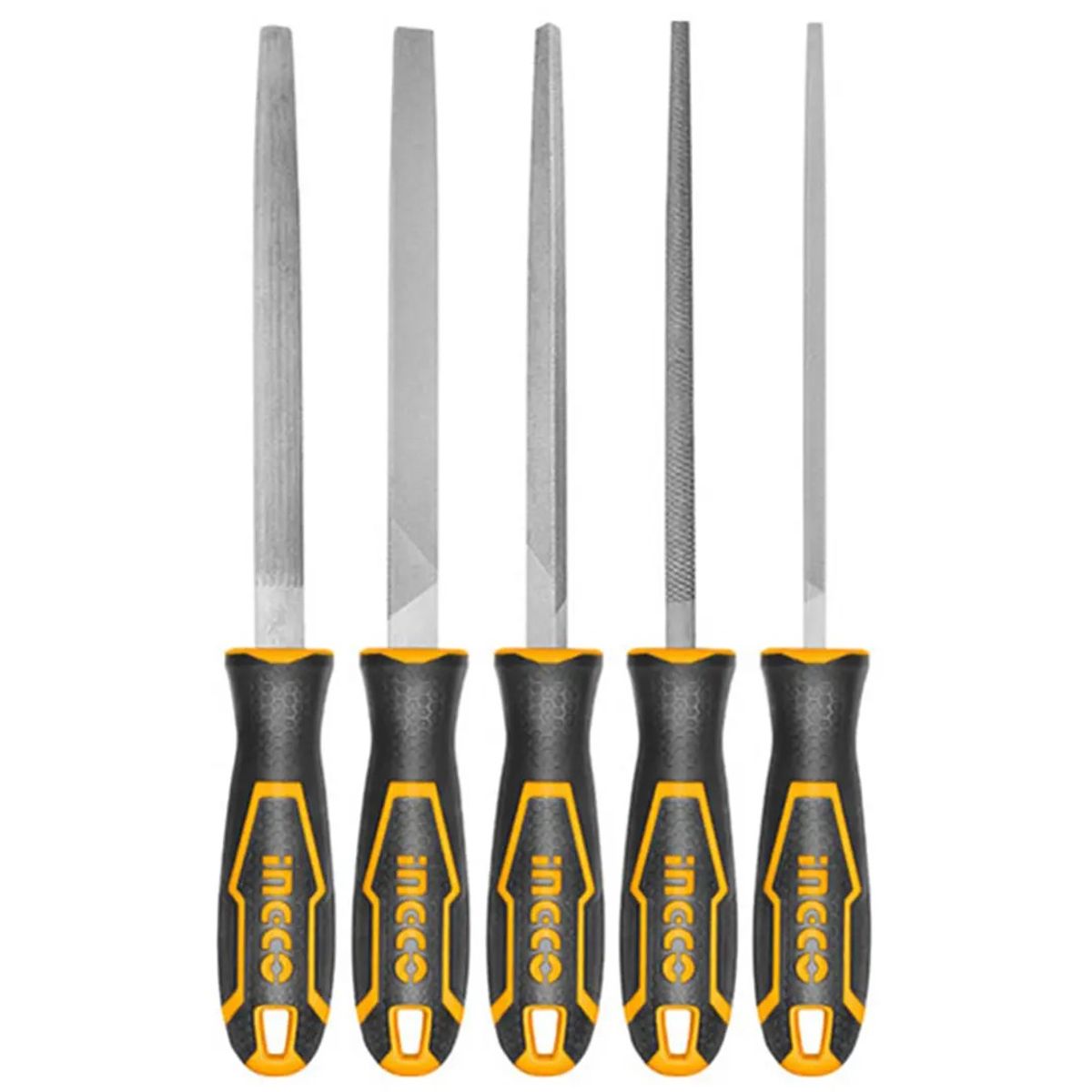 INGCO - Set Limas Industrial Para Metal 5 Piezas 200Mm/8" Hktfs0508