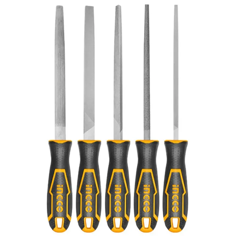 INGCO - Set Limas Industrial Para Metal 5 Piezas 200Mm/8" Hktfs0508