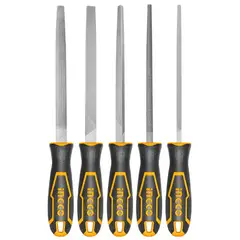 INGCO - Set Limas Industrial Para Metal 5 Piezas 200Mm/8" Hktfs0508